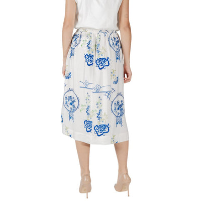 ICHI White Viscose Midi Skirt 1728,71956299936,Clothing,ICHI,IT42|M,Midi - Skirts - Clothing,New with tags,Skirts - Clothing,White,Women