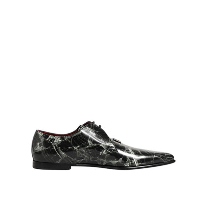 Dolce & Gabbana Marbled Pattern Dress Lace Up Derby Shoes