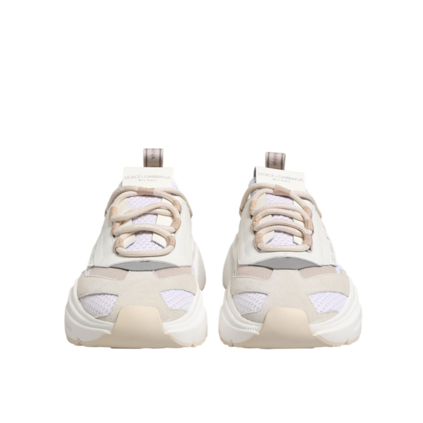 Dolce & Gabbana Multicolor Daymaster Low Top Sneakers Shoes showcasing front view with chunky silhouette and lace-up closure.