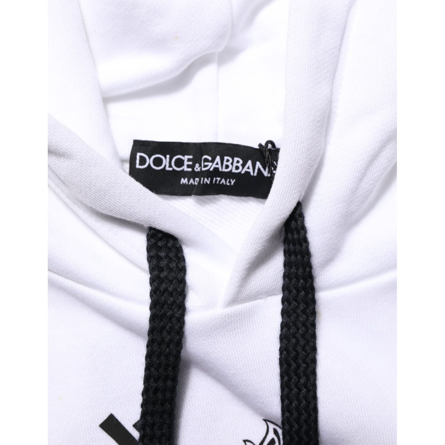 Dolce & Gabbana White Sacred Heart Hooded Sweatshirt Sweater