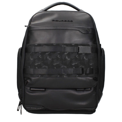 Piquadro Black Leather Backpack