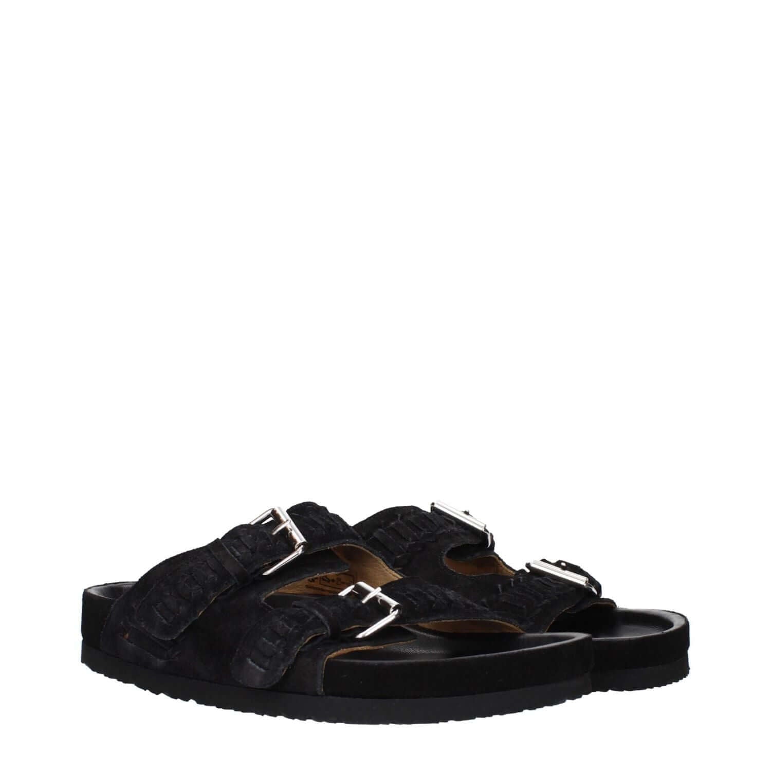 Isabel Marant Black Leather Slippers