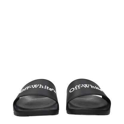 Off-White Black Cotton Slippers