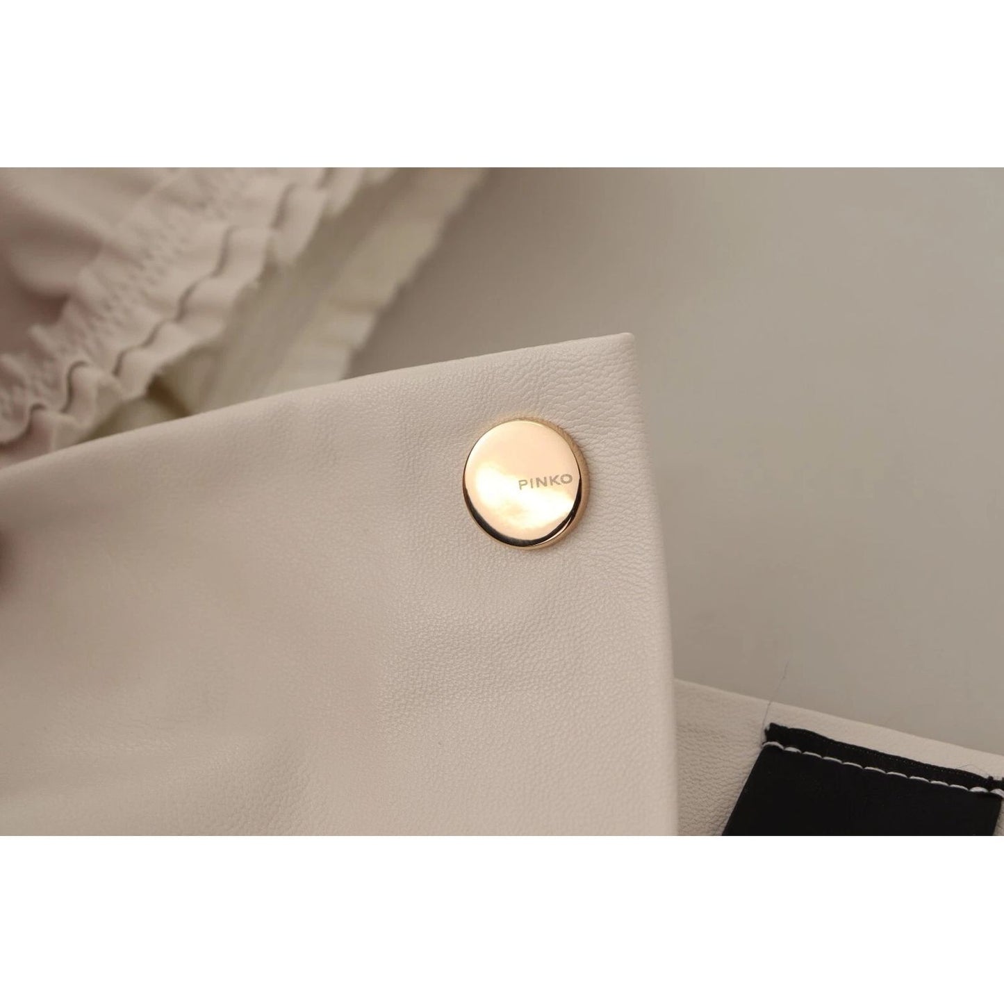 PINKO White Square Neck Button Down Crop Blouse