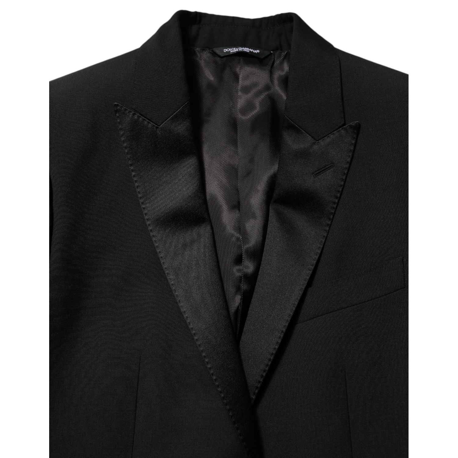 Dolce & Gabbana Black Wool MARTINI 2 Button Men Suit Blazer