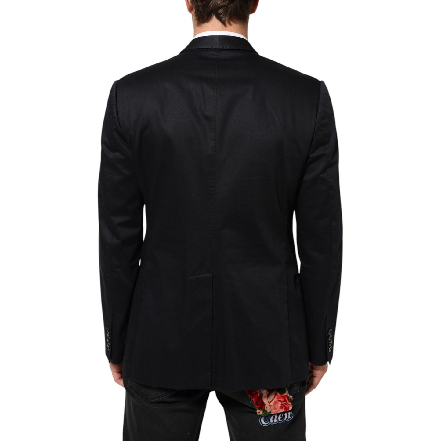 Dolce & Gabbana Blue Cotton 1 Button Suit Jacket Blazer
