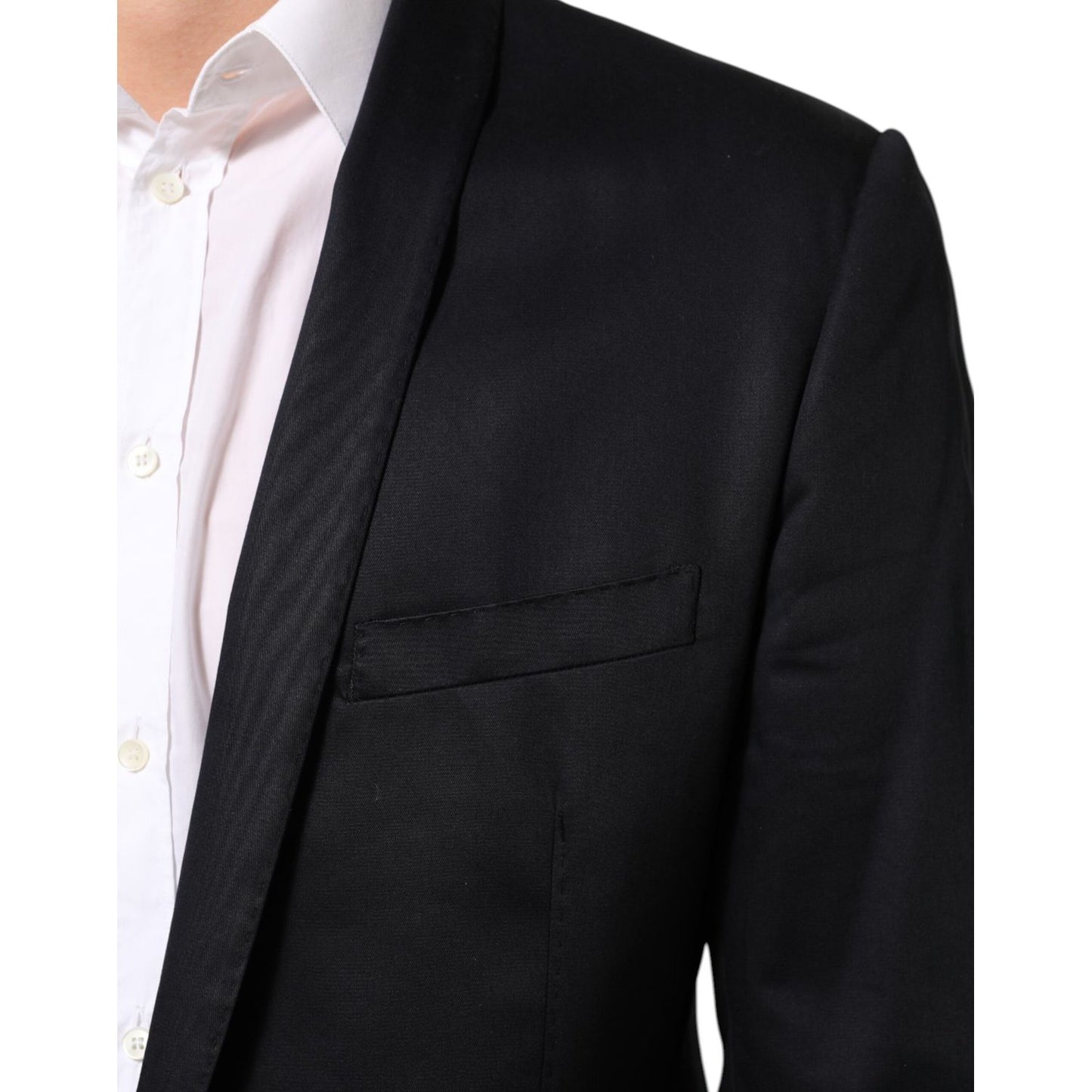 Dolce & Gabbana Blue Cotton 1 Button Suit Jacket Blazer