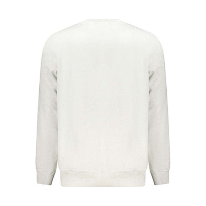 Back view of Accademia Militare Gray Recycled Cotton Men Sweater, showcasing sustainable fashion in gray with a stylish design.