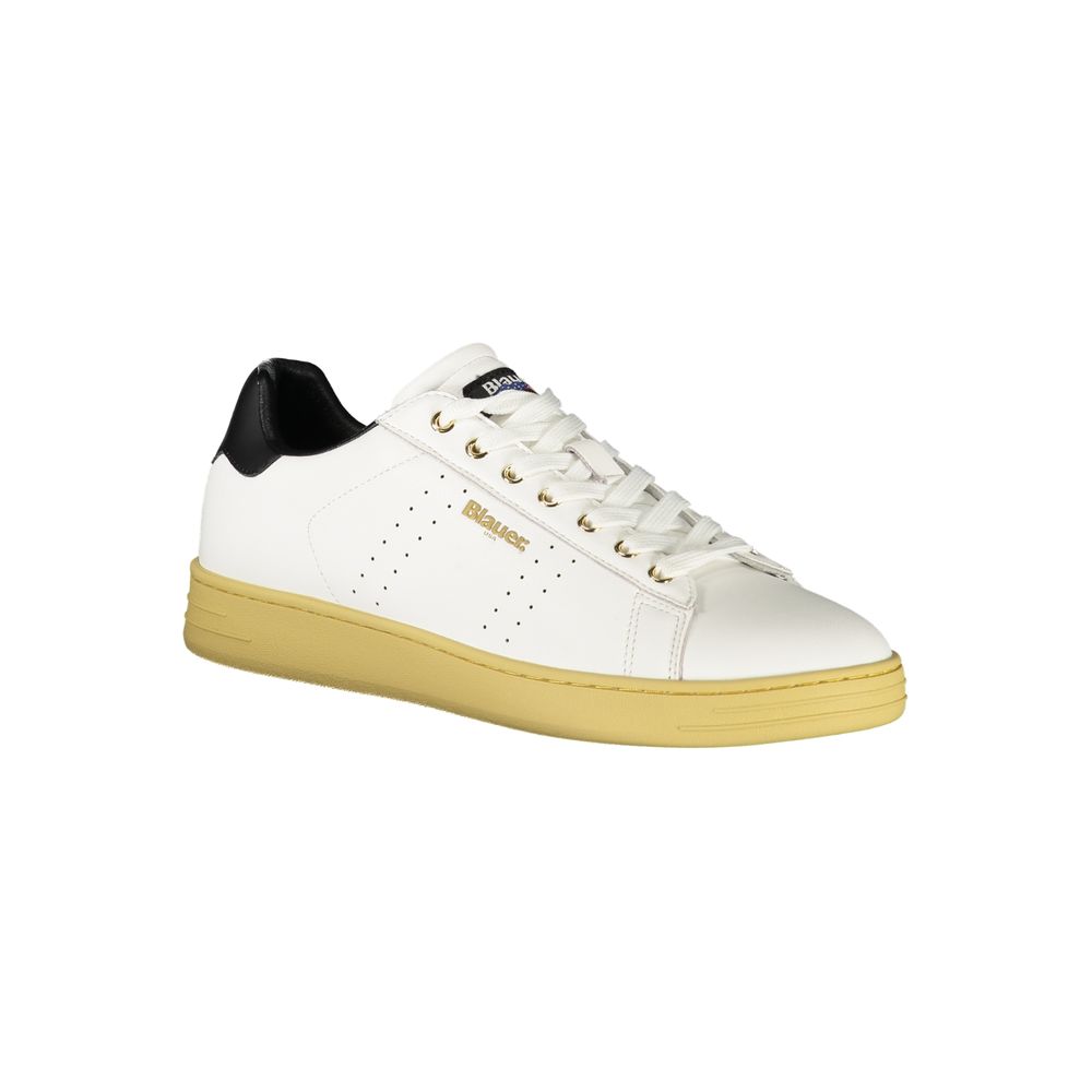 Blauer White Polyurethane Men Sneaker