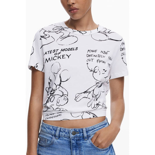 Desigual Bianco Cotton Women T-Shirt 1728,67403481248,Clothing,Desigual,New with tags,T-Shirts - Clothing,T-Shirts - T-Shirts - Clothing,White,Women,XS