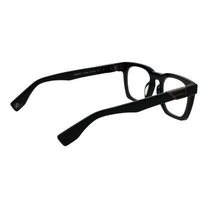 Police Black Cellulose Acetate Glasses (Frames) for men, full-rim square style, black frame, demo lenses, size 51-22-145, no spring hinge.