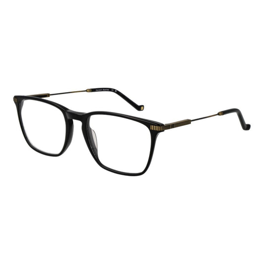 Hackett Black Acetate Glasses (Frames), full-rim rectangle style for men, black color, 55-19-145 size with demo lenses.
