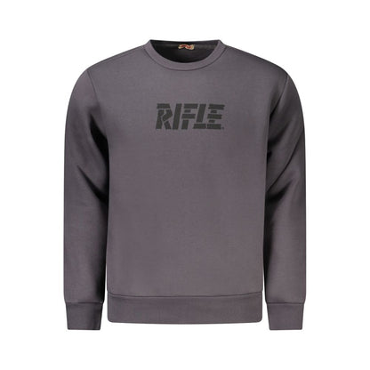 Rifle Gray Cotton Sweatshirt with crew neck, long sleeves, and logo print design