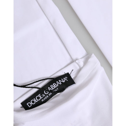 Dolce & Gabbana White Nylon Fingerless Elbow Length Women Gloves