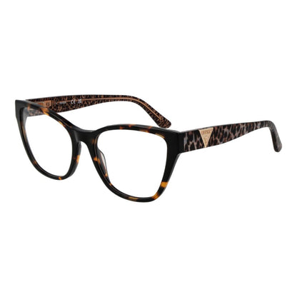 Guess Brown Acetate Glasses (Frames) Cat Eye full-rim brown acetate frame, demo lenses, women's eyewear.
