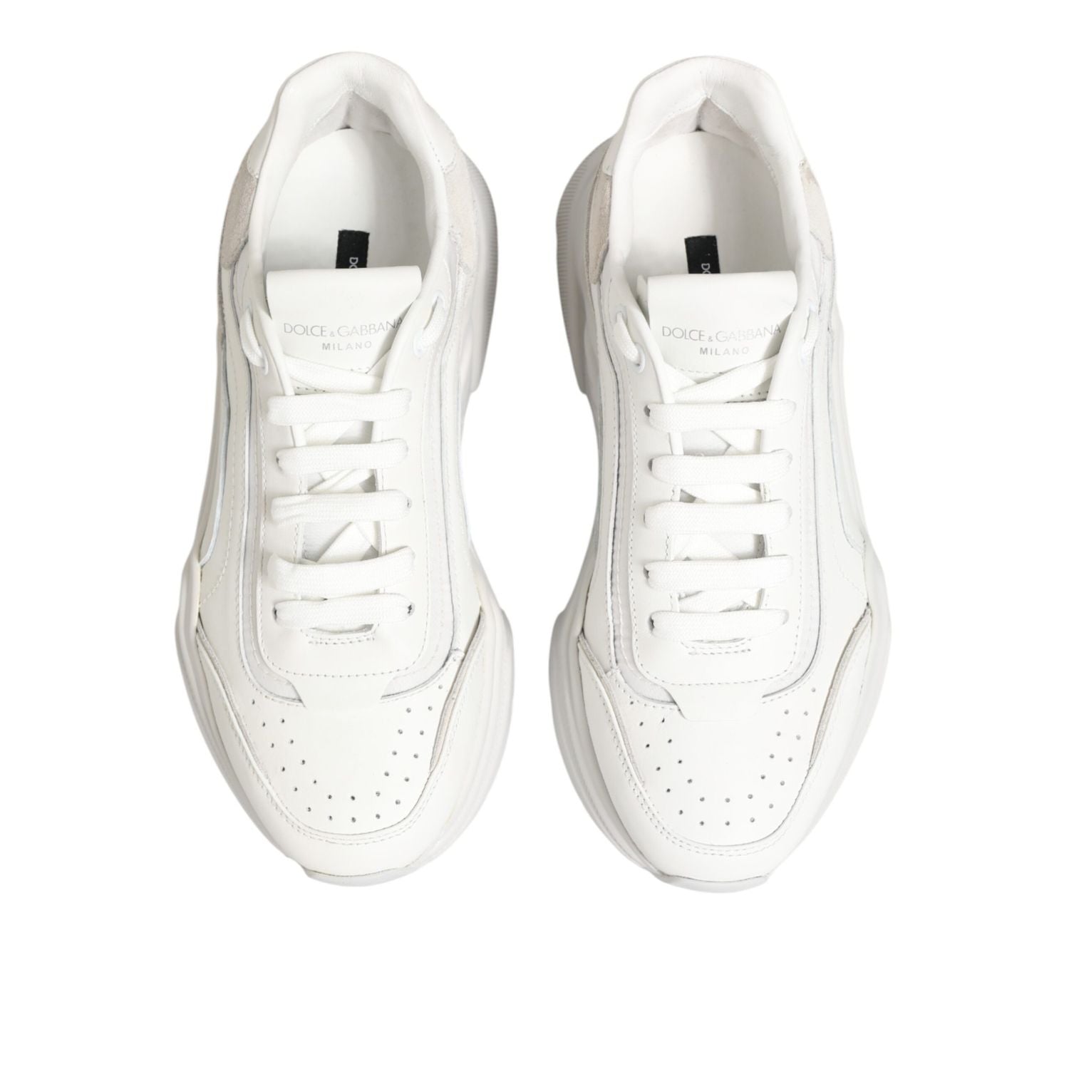Dolce & Gabbana White Leather Daymaster Low Top Sneakers Shoes