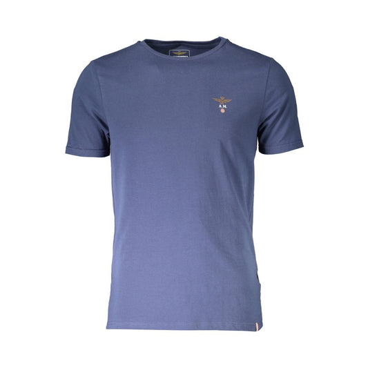 Aeronautica Militare Blue Cotton Underwear outdoor t-shirt with crew neck and logo.