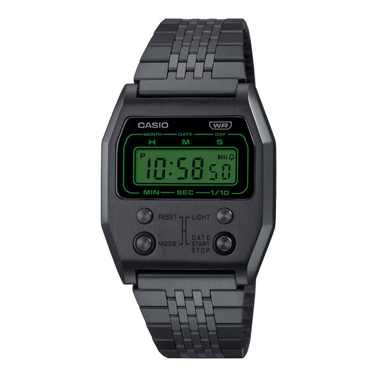 Casio Black Stainless Steel Digital Watch 1728,67434610848,Accessories,Black,Casio,Digital Watches - Watches - Accessories,New with tags,Watches - Accessories,Women