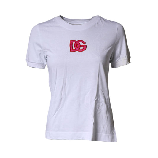 Dolce & Gabbana White DG Logo Crew Neck Short Sleeves T-shirt