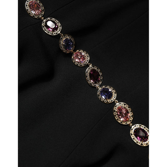 Dolce & Gabbana Black Embellished Sheath Mermaid Gown Dress