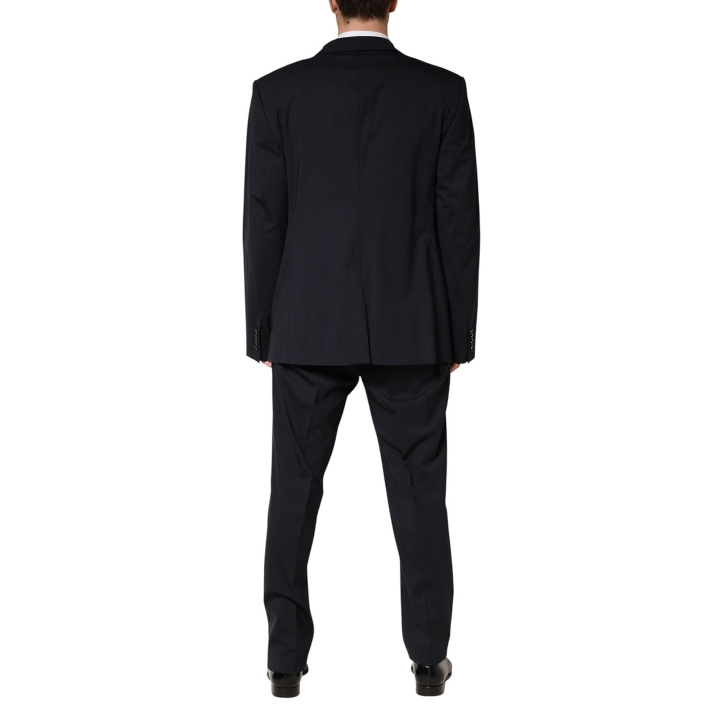 Dolce & Gabbana Blue Wool Double Breasted 2 Piece Men Suit