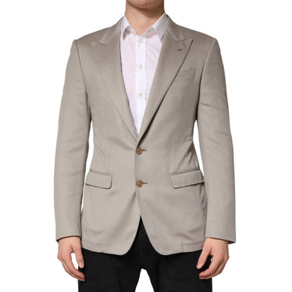 Dolce & Gabbana Gray Cashmere Single Breasted Jacket Blazer