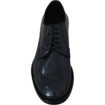 Dolce & Gabbana Blue Leather Derby Dress Formal Shoes MV2436-39
