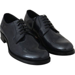 Dolce & Gabbana Blue Leather Derby Dress Formal Shoes MV2436-39