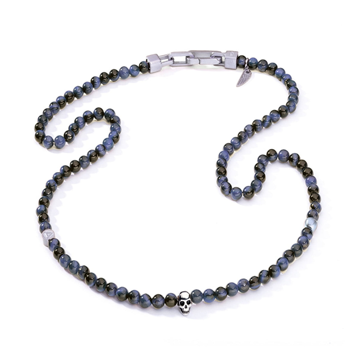 AN JEWELS JEWELRY Mod. AA.C255SBL beaded necklace with skull accent