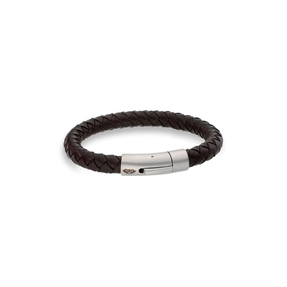 AN JEWELS JEWELRY Mod. AA.P233BR.M brown leather bracelet with silver clasp
