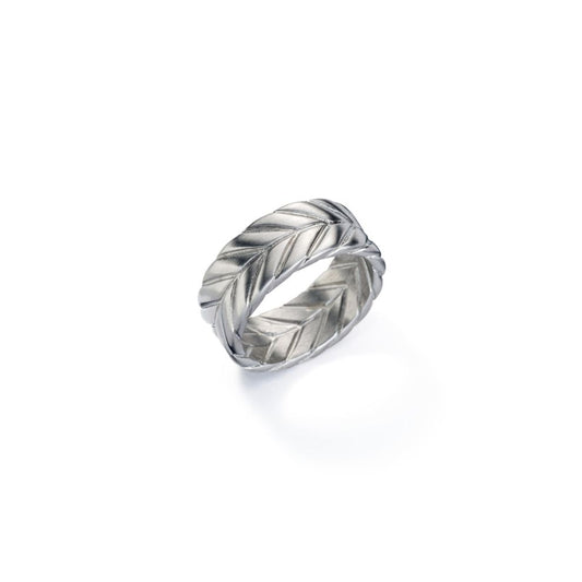 AN JEWELS JEWELRY Mod. AA.R256S-11 silver ring with woven pattern design, showcasing elegant craftsmanship and style.