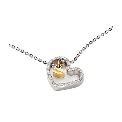AN JEWELS JEWELRY Mod. AL.NLPA4SCZ heart-shaped necklace with gold and silver accents