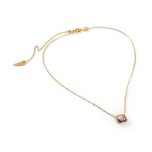 AN JEWELS JEWELRY Mod. AL.NMW07GVI necklace with gold chain and purple gemstone pendant