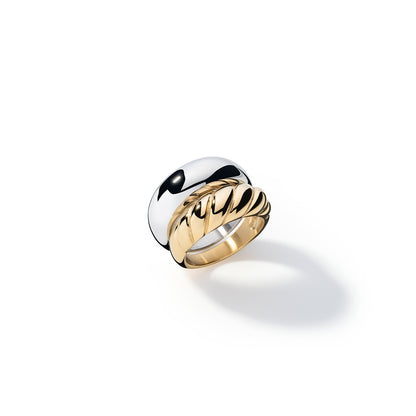 Alt Tag: AN JEWELS JEWELRY Mod. AL.R1MW23G-7 gold and silver rings on white background