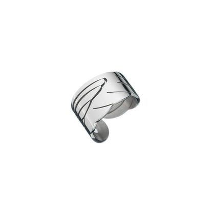 AN JEWELS JEWELRY Mod. AL.RFY01S-8 silver cuff ring with a unique abstract design.