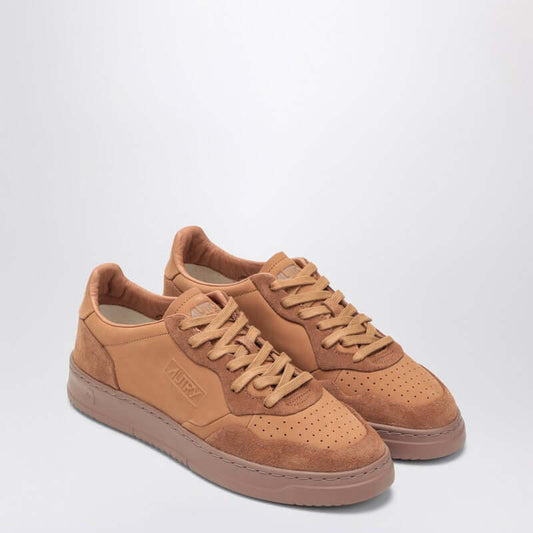 AUTRY Brown Medalist sneakers in nappa and suede AULMNU03/R_AUTRY-NU03_600
