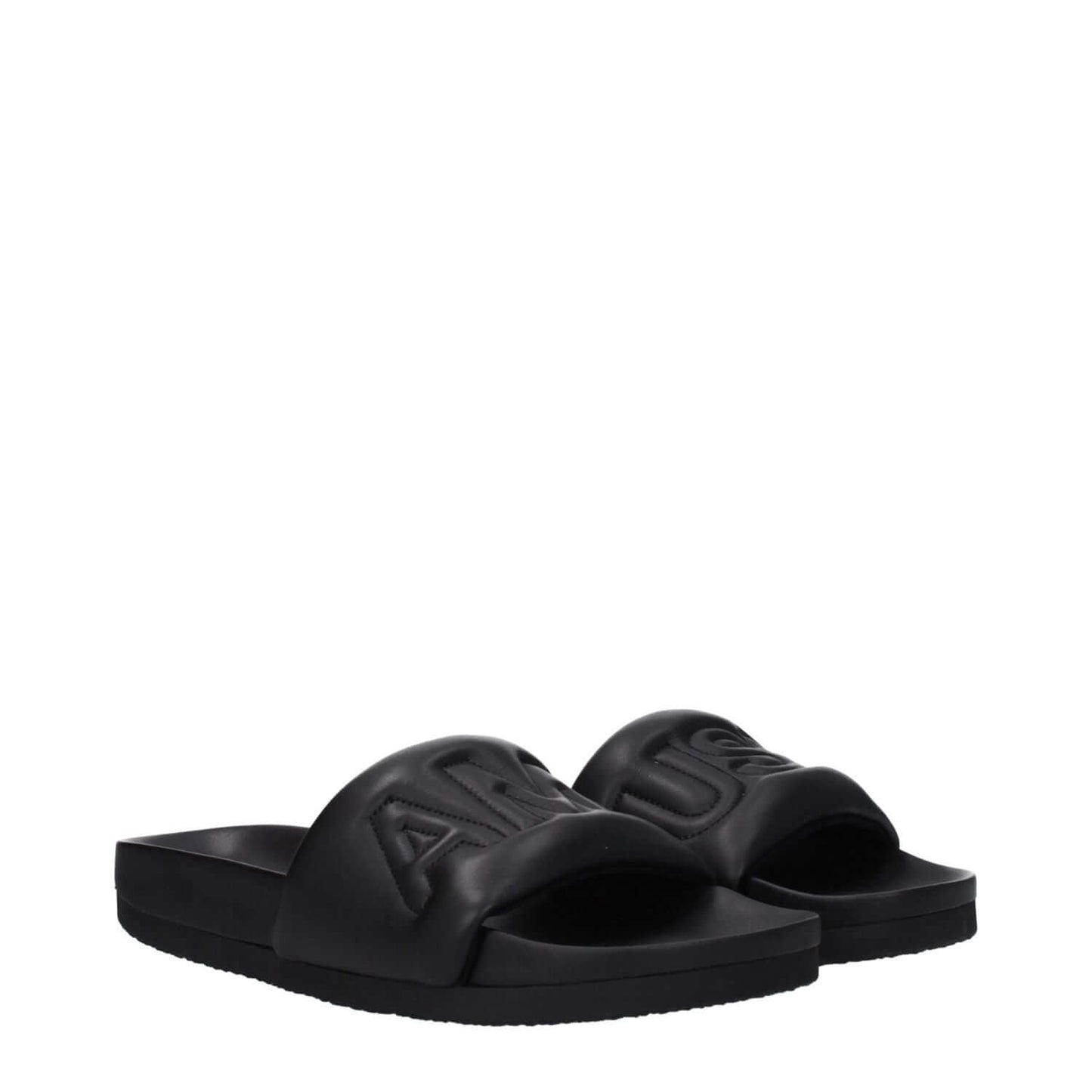 Ambush Black Leather Slippers