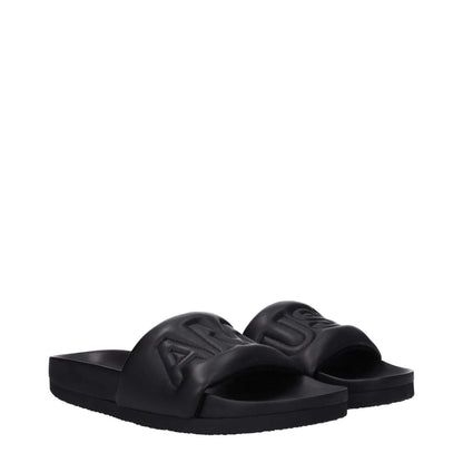 Ambush Black Leather Slippers