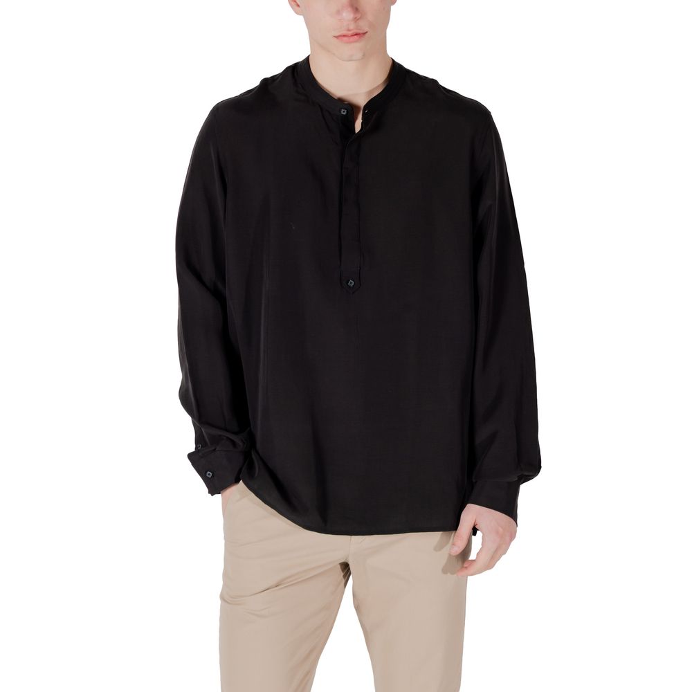 Antony Morato Black Lyocell Shirt