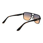 BMW Black Men Sunglass with black aluminum aviator frame and blue gradient lenses, full-rim style, 100% UVA & UVB protection.