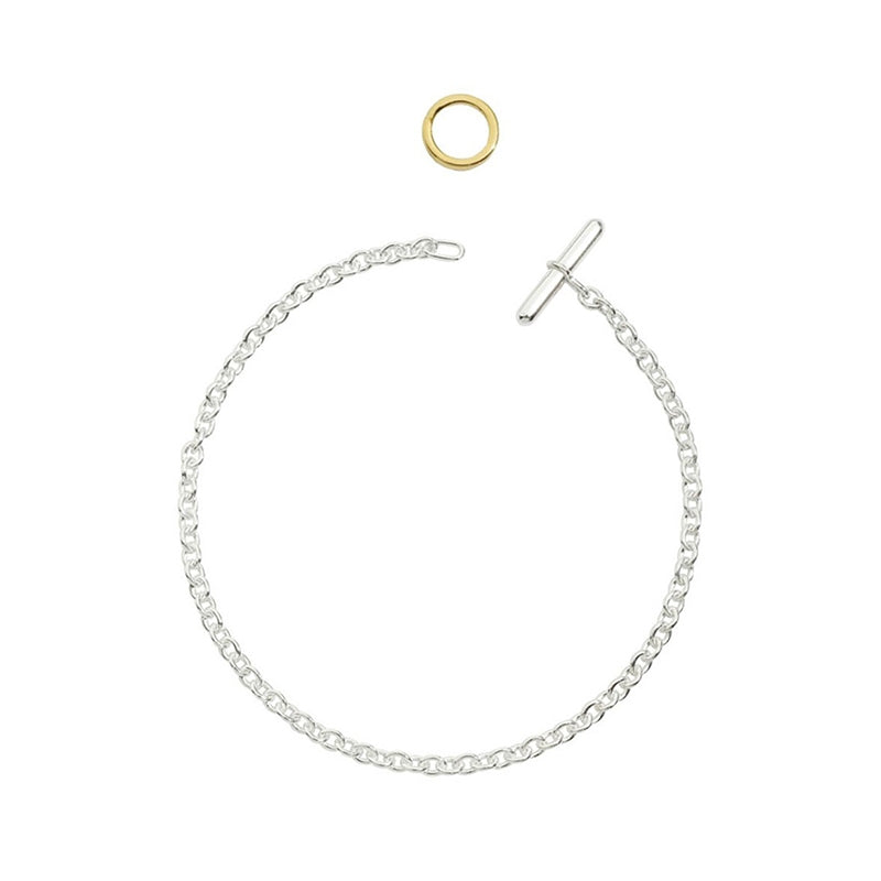BRACCIALI DODO MOD. DB94013CHAIN000OAXL unisex silver 925° bracelet displayed with gold circle accent.