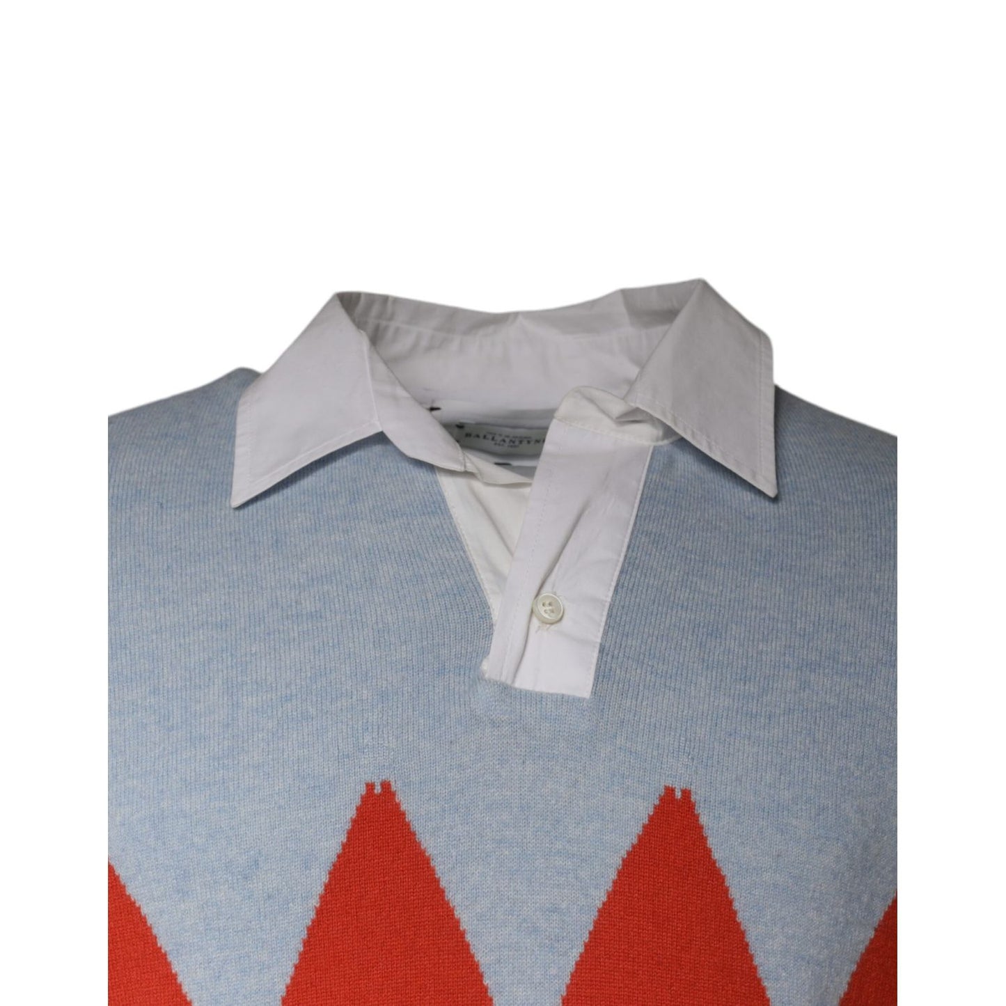 Ballantyne Multicolor Patterned Collared Long Sleeves Pullover Sweater1728,67345645728,Ballantyne,Clothing,IT50 | L,Men,Multicolor,Preowned / Defect,Sweaters - Clothing,Sweaters - Men - Clothing,Sweatshirts - Sweaters - Clothing