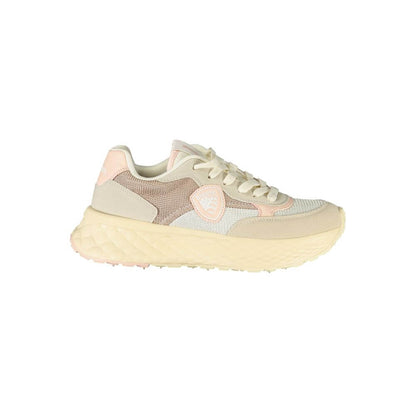 Blauer Beige Polyester Women Sneaker with pink accents and removable footbed