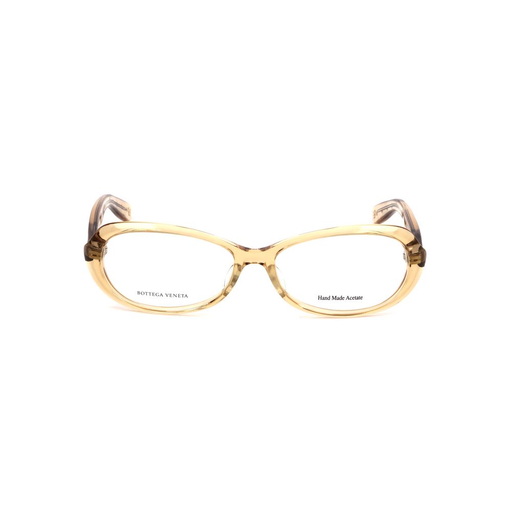 Bottega Veneta Bicolor Acetate Glasses (Frames) in yellow and brown, women's eyewear, lens, bridge, temple measures 52/15/0 mm