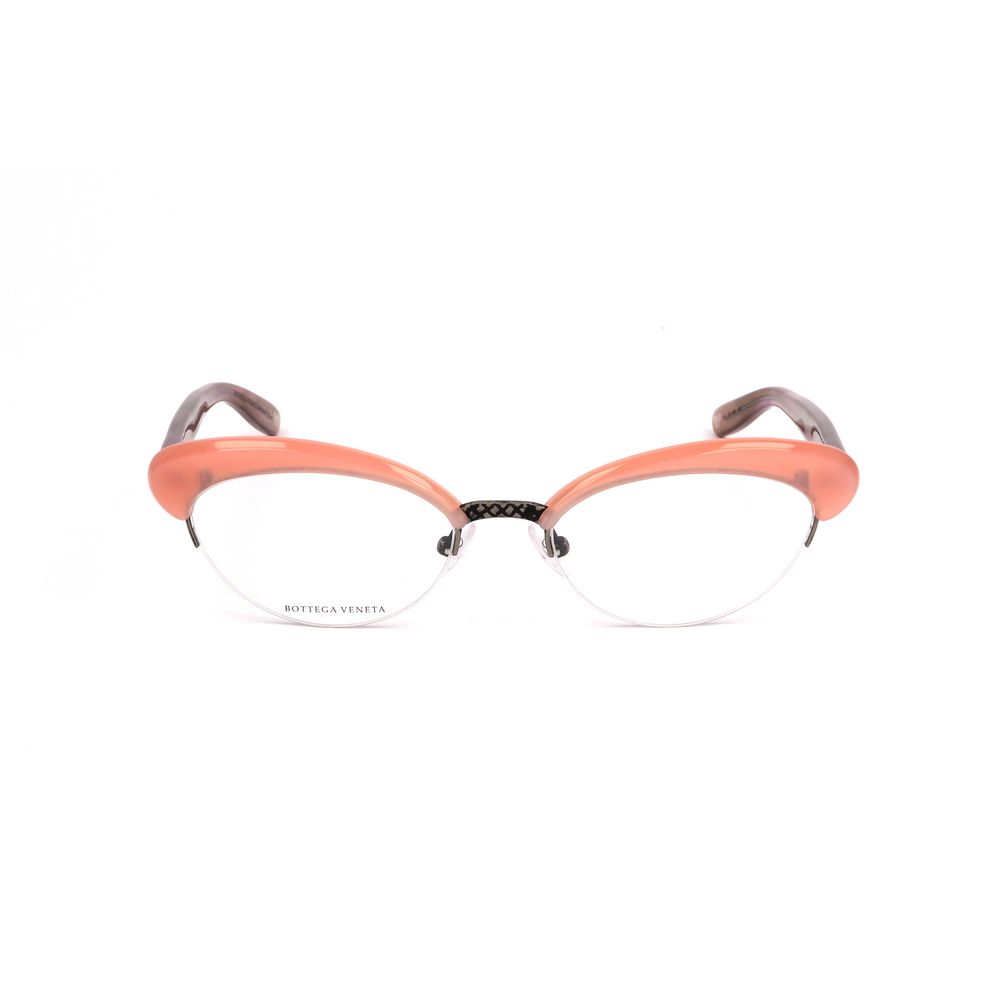 Bottega Veneta Bicolor Metal Glasses (Frames) in pink and brown semi-matte, metal construction, measures 51/18/140mm for women.