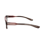 Side view of Bottega Veneta Red Acetate Frames, model BV136QTP, showcasing temple details and acetate material.