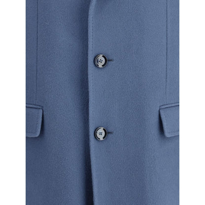 Brioni Light Blue Wool Coat