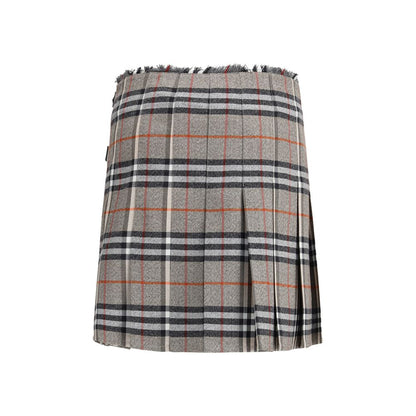 Burberry Gray Wool Mini Skirt Burberry