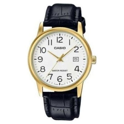 CASIO COLLECTION Mod. DATE GOLD. LEATHER - WHITE