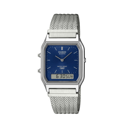 CASIO VINTAGE Mod. EDGY COLLECTION SUNRAY DIAL - MESH STRAP, BLUE